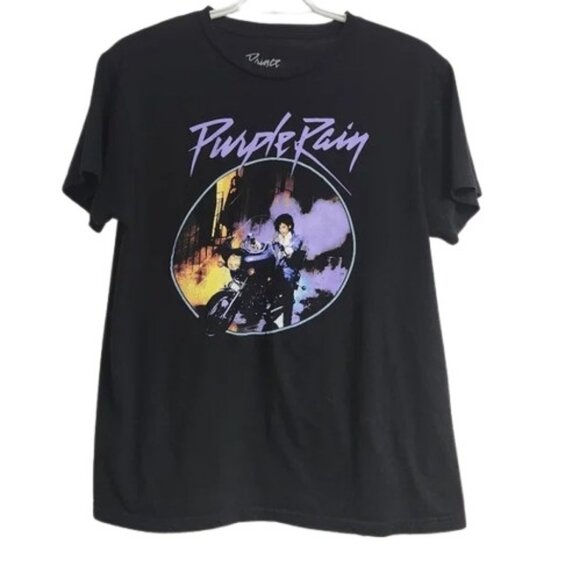 Prince black Purple Rain unisex T-shirt size M - Picture 2 of 5
